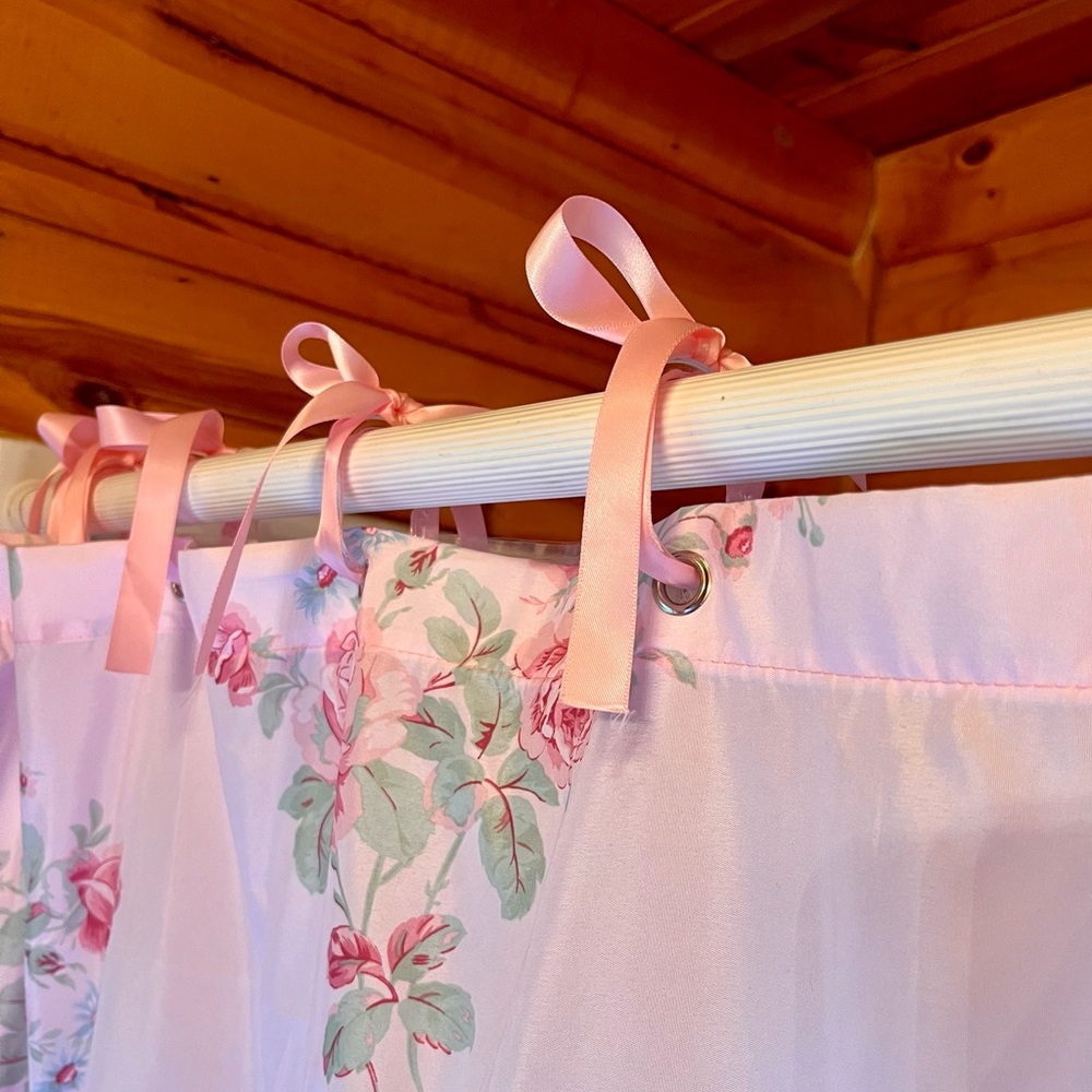 Pink Bow Shower Curtain Rings
